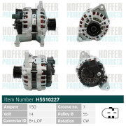 H5510227 HOFFER alternátor H5510227 HOFFER