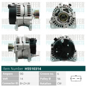 H5510314 HOFFER alternátor H5510314 HOFFER