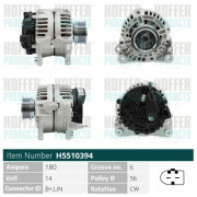 H5510394 HOFFER alternátor H5510394 HOFFER