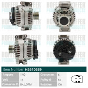 H5510539 HOFFER alternátor H5510539 HOFFER