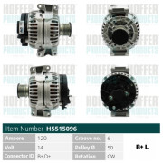 H5515096 HOFFER alternátor H5515096 HOFFER