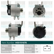 H55151070 HOFFER alternátor H55151070 HOFFER