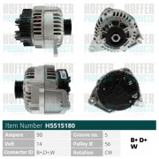 H5515180 HOFFER alternátor H5515180 HOFFER