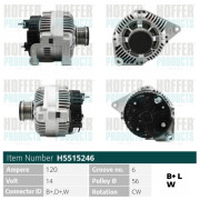 H5515246 HOFFER alternátor H5515246 HOFFER