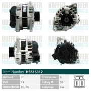 H5515312 HOFFER alternátor H5515312 HOFFER