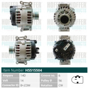 H5515504 HOFFER alternátor H5515504 HOFFER