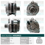 H5520922 HOFFER alternátor H5520922 HOFFER