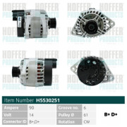 H5530251 HOFFER alternátor H5530251 HOFFER