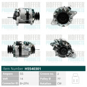 H5540301 HOFFER alternátor H5540301 HOFFER