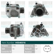 H5540316 HOFFER alternátor H5540316 HOFFER