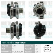 H5540408 HOFFER alternátor H5540408 HOFFER