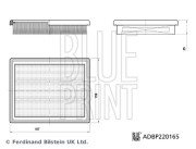 ADBP220165 BLUE PRINT vzduchový filter ADBP220165 BLUE PRINT