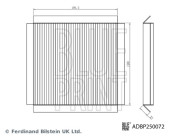 ADBP250072 Filtr, vzduch v interiéru BLUE PRINT