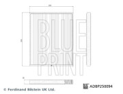 ADBP250094 Filtr, vzduch v interiéru BLUE PRINT