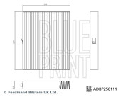 ADBP250111 BLUE PRINT filter vnútorného priestoru ADBP250111 BLUE PRINT