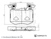 ADBP420170 Sada brzdových destiček, kotoučová brzda BLUE PRINT