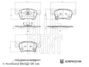 ADBP420184 Sada brzdových destiček, kotoučová brzda BLUE PRINT