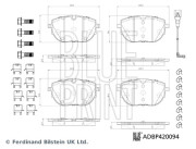 ADBP420094 BLUE PRINT sada brzdových platničiek kotúčovej brzdy ADBP420094 BLUE PRINT