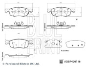 ADBP420116 Sada brzdových destiček, kotoučová brzda BLUE PRINT