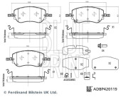 ADBP420119 Sada brzdových destiček, kotoučová brzda BLUE PRINT