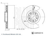 ADBP430176 Brzdový kotouč BLUE PRINT