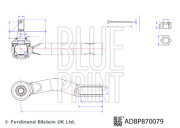 ADBP870079 BLUE PRINT hlava/čap spojovacej tyče riadenia ADBP870079 BLUE PRINT