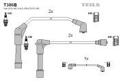 T386B TESLA sada zapaľovacích káblov T386B TESLA