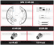 SPK 3149.00 Souprava brzd, bubnova brzda WOKING