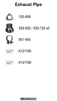 MD000253 Výfuková trubka FA1