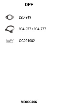MD000406 Filtr pevných částic, výfukový systém FA1