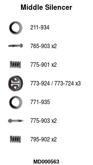 MD000563 Střední tlumič výfuku FA1