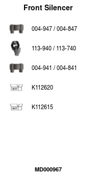 MD000967 Přední tlumič výfuku FA1