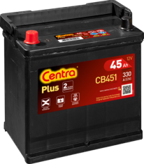 CB451 CENTRA Startovací baterie 12V / 45Ah / 330A - levá (Plus) | CB451 CENTRA