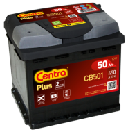 CB501 CENTRA Startovací baterie 12V / 50Ah / 450A - levá (Plus) | CB501 CENTRA