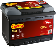 CB740 CENTRA Startovací baterie 12V / 74Ah / 680A - pravá (Plus) | CB740 CENTRA
