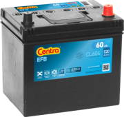 CL604 CENTRA Startovací baterie 12V / 60Ah / 520A - pravá (Start Stop EFB) | CL604 CENTRA