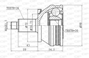 CVJ5434.10 Sada kloubů, hnací hřídel OPEN PARTS