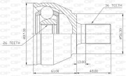 CVJ5643.10 Sada kloubů, hnací hřídel OPEN PARTS