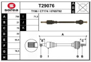 T29076 EAI hnací hriadeľ T29076 EAI