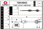 T29140A3 EAI hnací hriadeľ T29140A3 EAI
