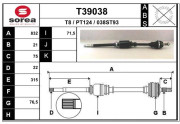 T39038 EAI hnací hriadeľ T39038 EAI