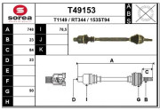 T49153 EAI hnací hriadeľ T49153 EAI