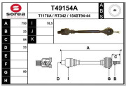 T49154A EAI hnací hriadeľ T49154A EAI