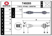 T49285 EAI hnací hriadeľ T49285 EAI
