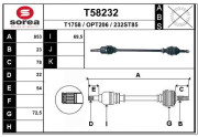T58232 EAI hnací hriadeľ T58232 EAI