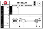 T58233A1 EAI hnací hriadeľ T58233A1 EAI