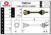 T58314 EAI hnací hriadeľ T58314 EAI