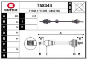 T58344 EAI hnací hriadeľ T58344 EAI