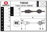 T58345 EAI hnací hriadeľ T58345 EAI