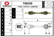T68259 EAI hnací hriadeľ T68259 EAI